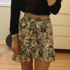 J.O.A Ruffle Floral Mini Skirt | Revolve